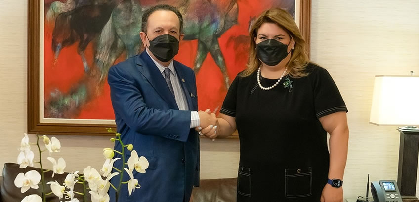 Gobernador Valdez Albizu recibe a congresista de EEUU